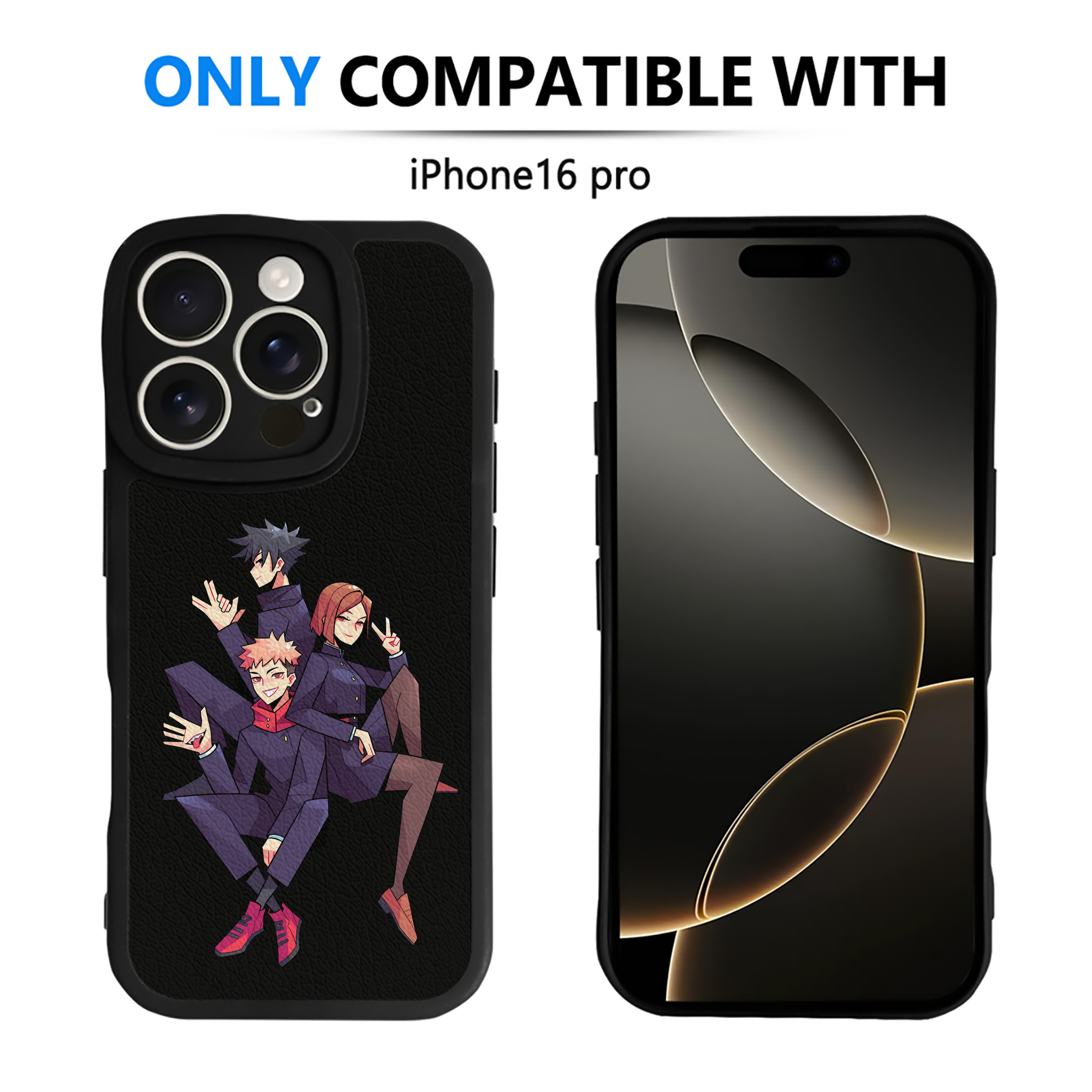 （画像用） 呪術廻戦 Jujutsu Kaisen 【iPhone 16シリーズ対応】シリコンスマホケース（レザー調） 材質：シリコン
